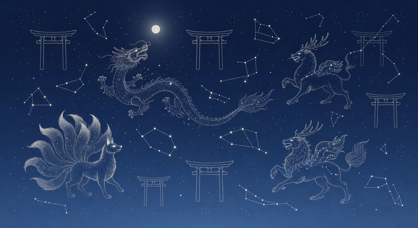 天体の星座と月の運行